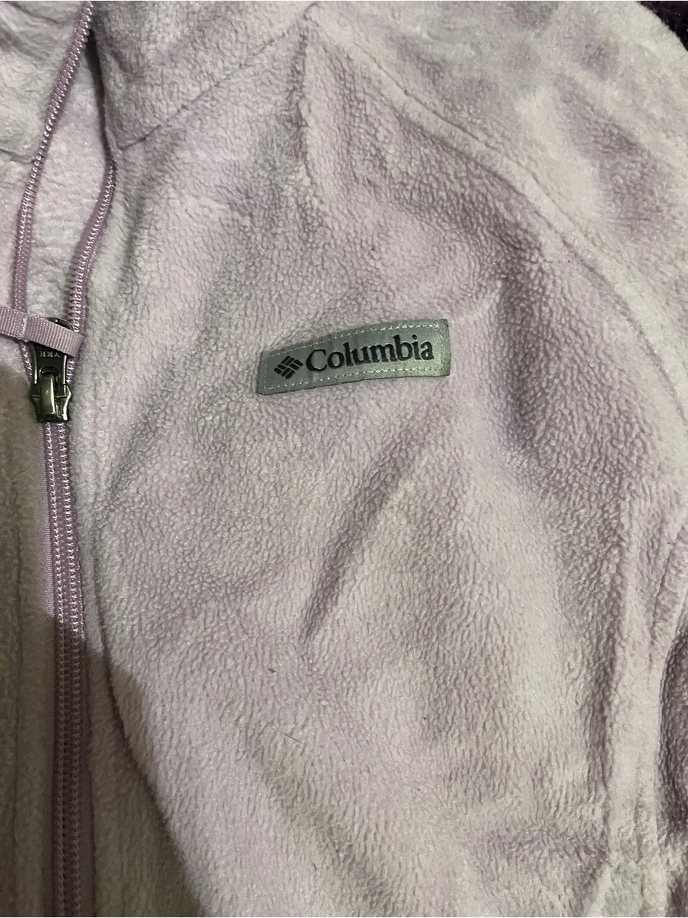 Columbia Light Pink Full-Zip Teddy Fleece Jacket